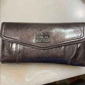 Coach Metallic Tri Fold Wallet